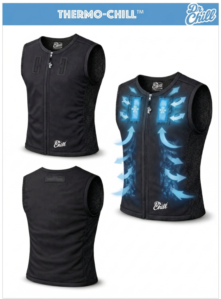 Thermo-Chill™ Vest — Front, Back & Cooling View